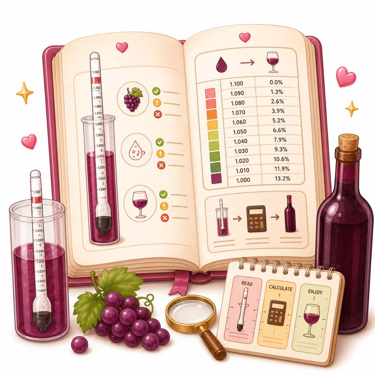 Hydrometer & ABV Cheat Sheet Pack